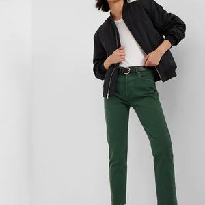 Gap High Rise Cheeky Straight Jeans with Washwell (hunter green, size 28/6, NWT)